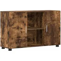 vidaXL Dressoir FLORIN 88,5 x 30,5 x 55,5 cm Rook Eiken Bewerkt hout