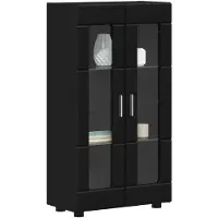 vidaXL Dressoir FLORIN 55,5 x 29 x 100 cm Zwart Bewerkt hout