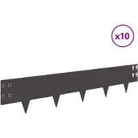 vidaXL Grasmaaiersiering, 10 stuks, 100 x 20 cm, staal, zwart