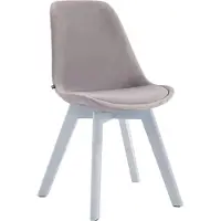 CLP Bezoekersstoel Borneo V2, fluweel met grijze bekleding, wit frame