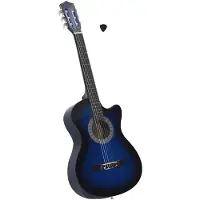vidaXL Gitaar cutaway met 6 snaren western klassiek 38" getint blauw