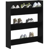 vidaXL Schoenenkast 80 x 18 x 90 cm Bewerkt hout Zwart eiken