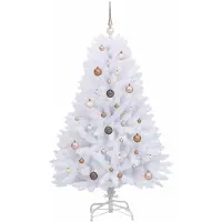vidaXL Kunstkerstboom 150 cm PVC en Staal Wit