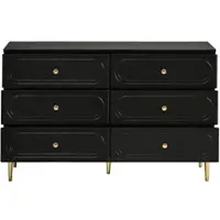 STILVORA Dressoir - 6 Laden Met Ovale Fronten - Opbergkast Voor Woonkamer En Slaapkamer - MDF En Spaanplaat - 120x40x75 Cm