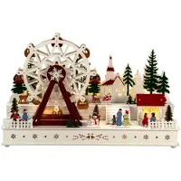 Konstsmide LED Houten Silhouet Reuzenrad | 10 Lichtpunten Warm Wit | 45x28.5cm | Timer 6u | USB/Batterij | Voor Binnen