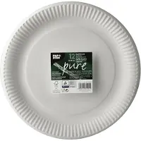 Papstar 20x 12 Borden karton pure rond Ø 29 cm wit