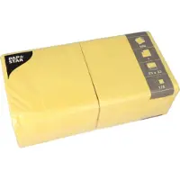Papstar 10x 500 Servetten 1-laags 1/4 vouw 33 cm x 33 cm geel