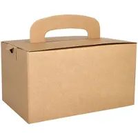 Papstar 5x 20 Lunch boxen karton pure hoekig 125 cm x 155 cm x 225 cm bruin met handvaten