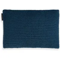 Knit Factory Vinz Sierkussen - Rechthoekig kussen - Kussen woonkamer - Bank kussen - Decoratie kussen - Petrol - 60x40 cm - Kussenhoes inclusief kussenvulling