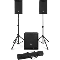 Power Dynamics Combo1200 set met statieven - 2.1 actieve speaker set met Bluetooth - 1200W