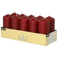 Starpak 4x 10 Stompkaarsen Ø 40 mm · 90 mm bordeaux