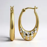 Cavill - Zilveren Oorbellen Verguld - 925 Sterling Zilver - 0,96 ct Nigeriaanse Zirkonia's - Golvend Design - Luxe Dames Sieraden