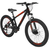 Davi Montaro – Kinderfiets – 24 inch – 21 versnellingen – Shimano – Schijfremmen – 130-160 cm – Rood/Zwart – Jongen