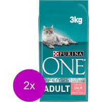 Purina One Adult Zalm&Granen - Kattenvoer - 2 x 3 kg