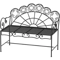 MODFU - Tuinbank 2-Zits - Robuust En Weerbestendig - Vintage - Voor Tuin Of Balkon - Metaal - Zwart - 107 X 55,5 X 90,5 Cm