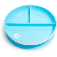 Munchkin Bordje met Zuignap - Anti-Slip - Suction plate 1-pack - Vaatwasser- en Magnetronbestendig - 1 stuk - Vanaf 6 Maanden - Blauw