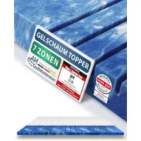 AM Qualitätsmatratzen 7 Zone Deluxe Gelschuim Topper 160x200cm (SG50) - Premiumhoogte 8 cm - Memory foam mattress topper 160 x 200 8cm - TENCEL Lyocell tijk - Zacht en aanpasbar - Made in Germany