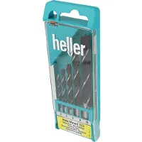 Heller 16872 4 Hout-spiraalboorset 5-delig 4 mm, 5 mm, 6 mm, 8 mm, 10 mm Gezamenlijke lengte 26 mm Cilinderschacht 1 set(s)