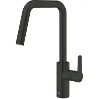 GROHE QuickFix Start - Elektronische keukenkraan met uittrekbare vuistdouche, op batterijen, mat zwart 1012432430