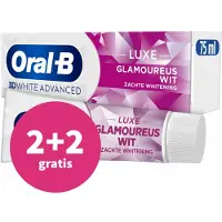 Oral-B 2+2 gratis: Tandpasta 3DWhite Advanced Luxe Glamorous White 75 ml