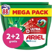 Ariel 2+2 Gratis: 4in1 Wasmiddel Pods Ultra Vlekverwijderaar 88 Stuks