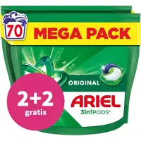 Ariel 2+2 gratis: 3in1 Wasmiddel Pods Original 70 stuks