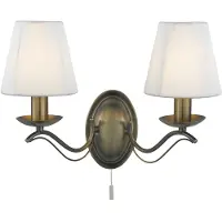 Searchlight Wandlamp Andretti, dimbaar, brons / oud-messing, Woon-/ Eetkamer, metaal, Antiek, Wandlamp