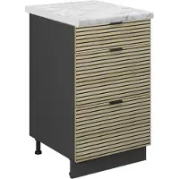 Vicco Keukenonderkast Fame-Line, Eiken paneel/Antraciet, 50 cm, WB Marmer