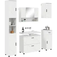 vidaXL Badkamermeubel Set 5 st Hoogglans wit 35 x 30 x 192 cm