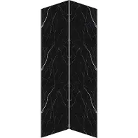 Vente-unique Set van 2 douchewandpanelen met marmereffect in aluminium met profielen - 2 x L90 x H210 cm ENEKO