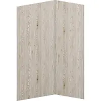 Vente-unique Set van 2 douchewandpanelen met licht houteffect van aluminium met profielen - L90 x B120 x H210 cm - ENEKO