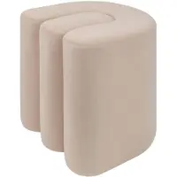 Atmosphera Bolan fluwelen poef - 40x40cm - Beige