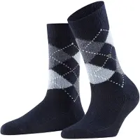 Burlington Whitby gedessineerd materiaal sokken dames blauw - maat 36-41