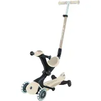 Globber GO-UP DELUXE LIGHTS ECO 360 – 3-in-1 loopfiets, balansfiets, scooter, 120/80 mm, 3-wielig, verstelbaar, kokoswit