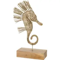 J-Line hippocampe sur pied herbe small - bruin - 25 x 12 x 53 cm