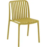 Goossens Tuinstoel Lygeke - Kunststof - geel - 54 x 80 x 57 cm - Tuinstoel zonder armleuning - zonder kussen - Stapelbaar