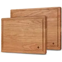 SOPHIOR Snijplankenset Kersenhout - met Sapgeul en handgrepen - 35x25x2,5 & 42x30x2,5cm
