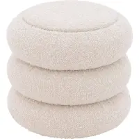 Goossens Nachtkastje Cloud, Rond 45 cm, 35 cm hoog, incl. glasblad rond opleg