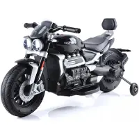 Vrooomy Triumph Rocket 3GT Elektrische kinderfiets 12V (2–5 jaar) – Officieel gelicenseerd, met stabilisatorwielen, 2 motoren, LED-verlichting en geluid – Elektrische kinderfiets, zwart