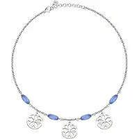 Morellato FIORE SATE02 STAINLESS STEEL ARMBAND MET LOTUS BEDELS EN BLAUWE STEENTJES 1 STUK