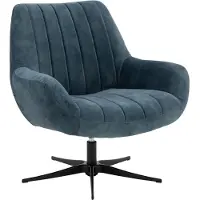 Goossens Fauteuil Kamille - Velvet - Blauw