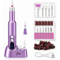 BOTC Elektrische Nagelvijl met Oplaadstation - Nagelfrees - Draadloos en Oplaadbaar - Nagelvijl - Manicure & Pedicure set - Paars