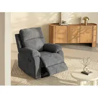 Vente-unique Relaxfauteuil van stof TOLZANO - Antraciet