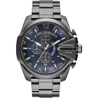 Diesel Analoog horloge 'Mega Chief' donkerblauw / zilvergrijs
