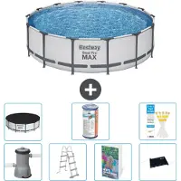 Bestway Steel Pro MAX, ronde opblaasbare zwembad - 427x122 cm - 6-delig, model S619