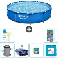 Bestway Steel Pro, ronde opblaasbare zwembad - 366x76 cm - 5-delig, model S229