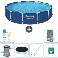 Bestway Steel Pro, ronde opblaasbare zwembad - 396x84 cm - 5-delig, model S299
