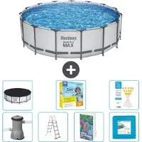 Bestway Steel Pro MAX, ronde opblaasbare zwembad - 488x122 cm - 6-delig, model S566