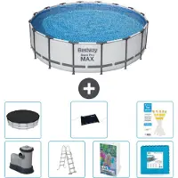 Bestway Steel Pro MAX, ronde opblaasbare zwembad - 488x122 cm - 6-delig, model S621