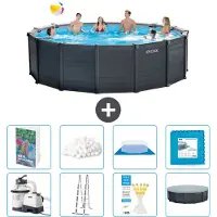 Intex Grafietpaneel zwembad, rond - 478x124 cm - 7-delig, model S681